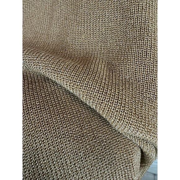 CHICO'S beige cotton blend front knot knit sweater pullover size 1 M - Picture 3 of 6